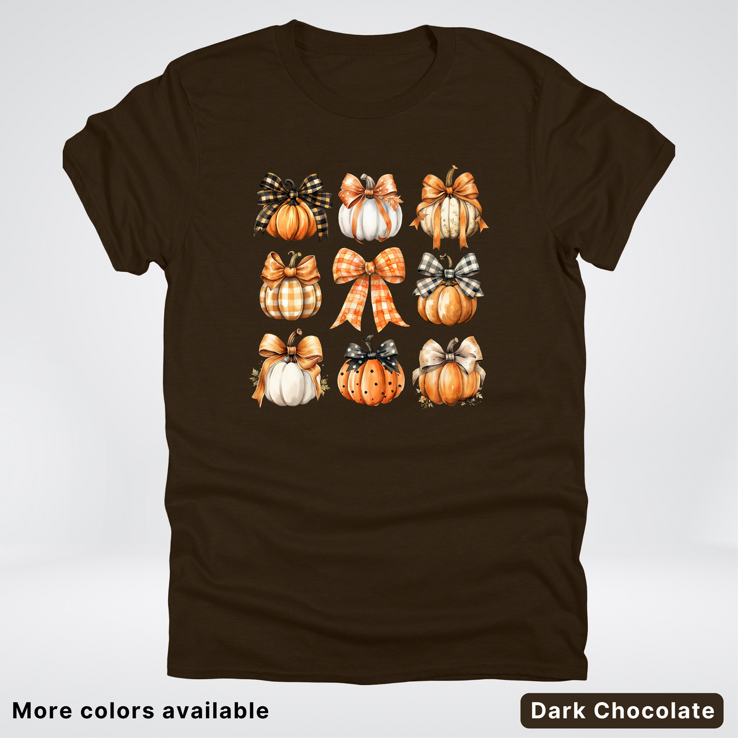 Flannel Bows & Pumpkin Coquette Fall Autumn - T-Shirt