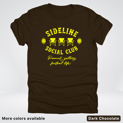 Sideline Social Club Peanut Gallery Football Life - Yellow Design - T-Shirt