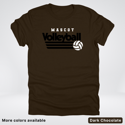 Custom Mascot - Black - Volleyball Design 50 - T-Shirt