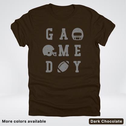 Game Day Football 3 x 3 - Gray Design  - T-Shirt