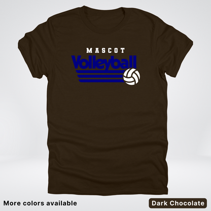 Custom Mascot - Navy - Volleyball Design 56 - T-Shirt