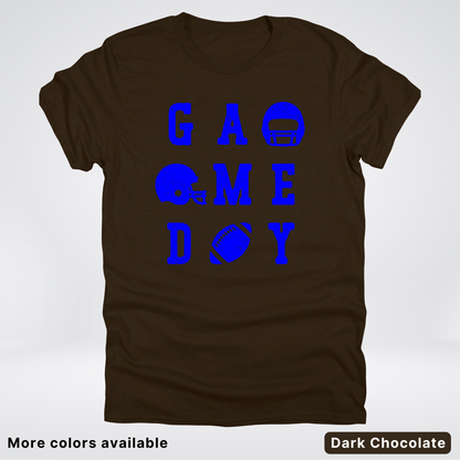 Game Day Football 3 x 3 - Blue Design - T-Shirt