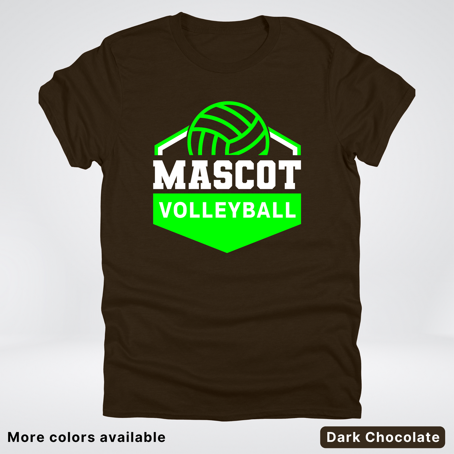 Custom Mascot - Green - Volleyball Design 71 - T-Shirt