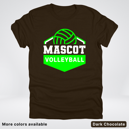 Custom Mascot - Green - Volleyball Design 71 - T-Shirt
