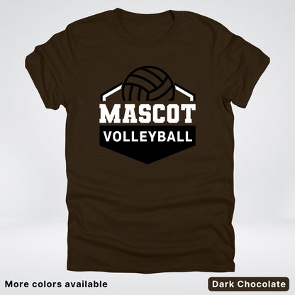 Custom Mascot - Black - Volleyball Design 62 - T-Shirt
