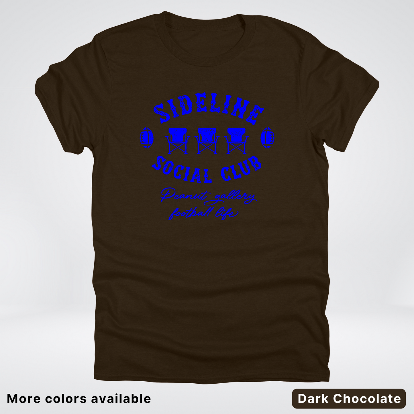 Sideline Social Club Peanut Gallery Football Life - Blue Design - T-Shirt