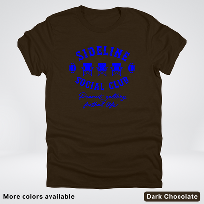 Sideline Social Club Peanut Gallery Football Life - Blue Design - T-Shirt