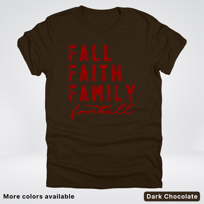 Fall Faith Family – Maroon Design - Football - T-Shirt