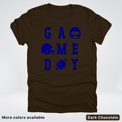 Game Day Football 3 x 3 - Navy Design - T-Shirt