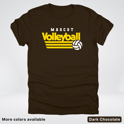 Custom Mascot - Gold - Volleyball Design 52 - T-Shirt