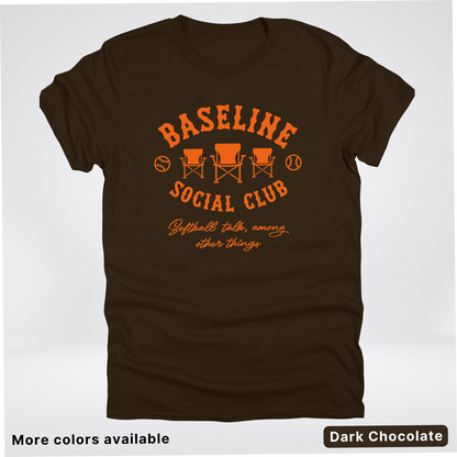 Baseline Social Club Softball – Orange Design - T-Shirt
