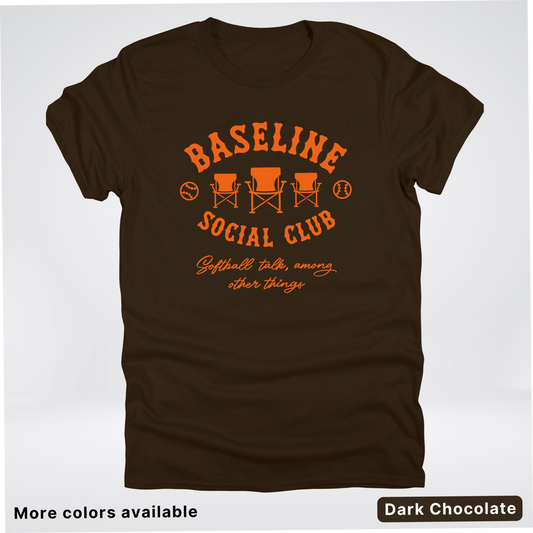 Baseline Social Club Softball – Orange Design - T-Shirt