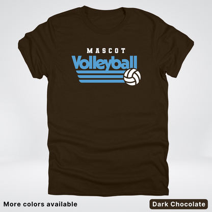 Custom Mascot – Light Blue - Volleyball Design 57 - T-Shirt