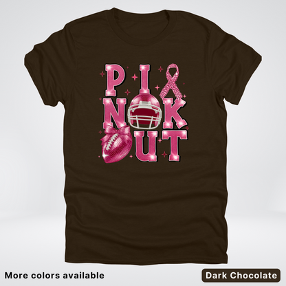 Pink Out Football Coquette Glitter Helmet 02 T-Shirt