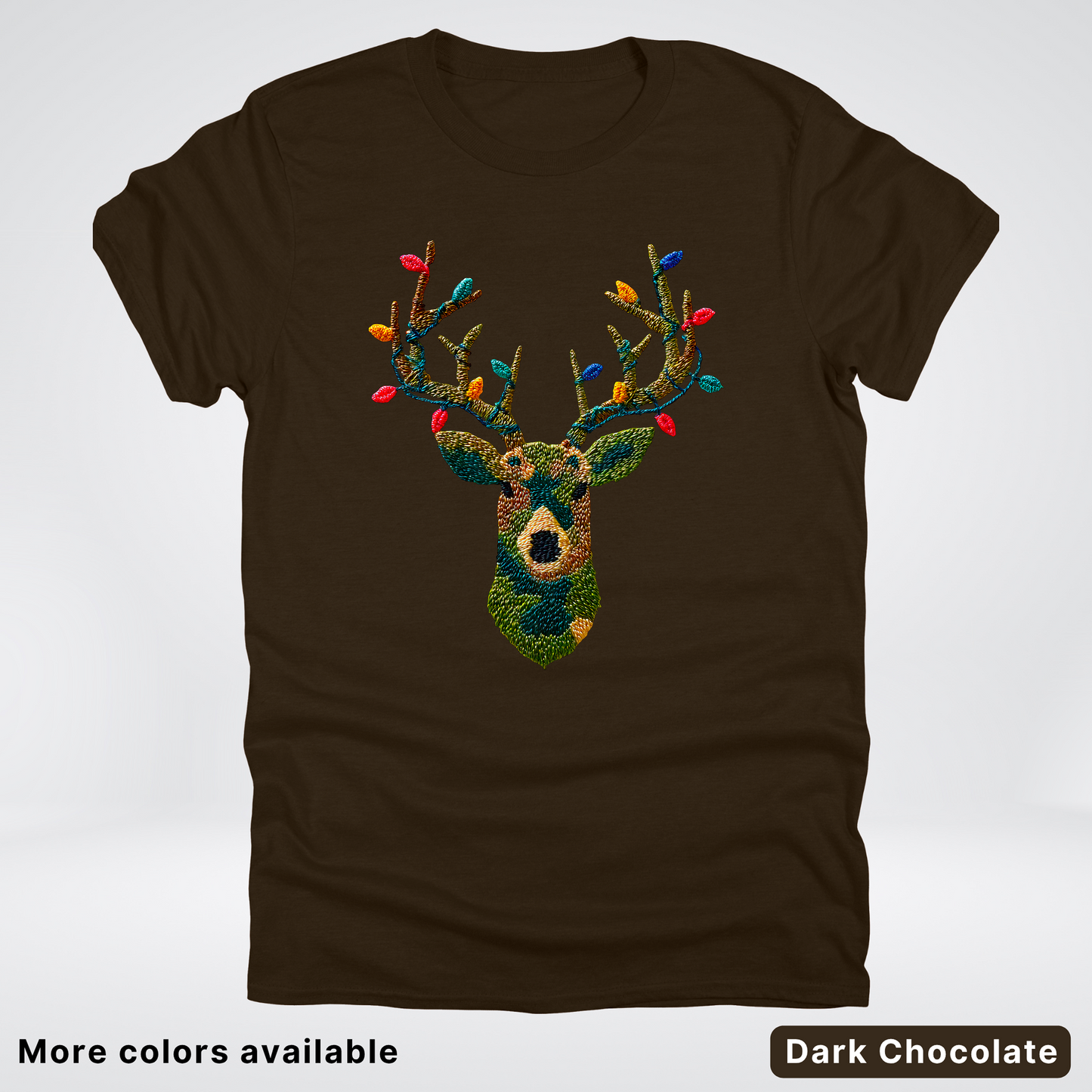 Rustic Reindeer Lights – Hook Yard Faux Texture - T-Shirt