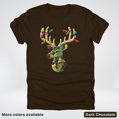 Festive Light-Up Reindeer Hook Yard Faux - T-Shirt