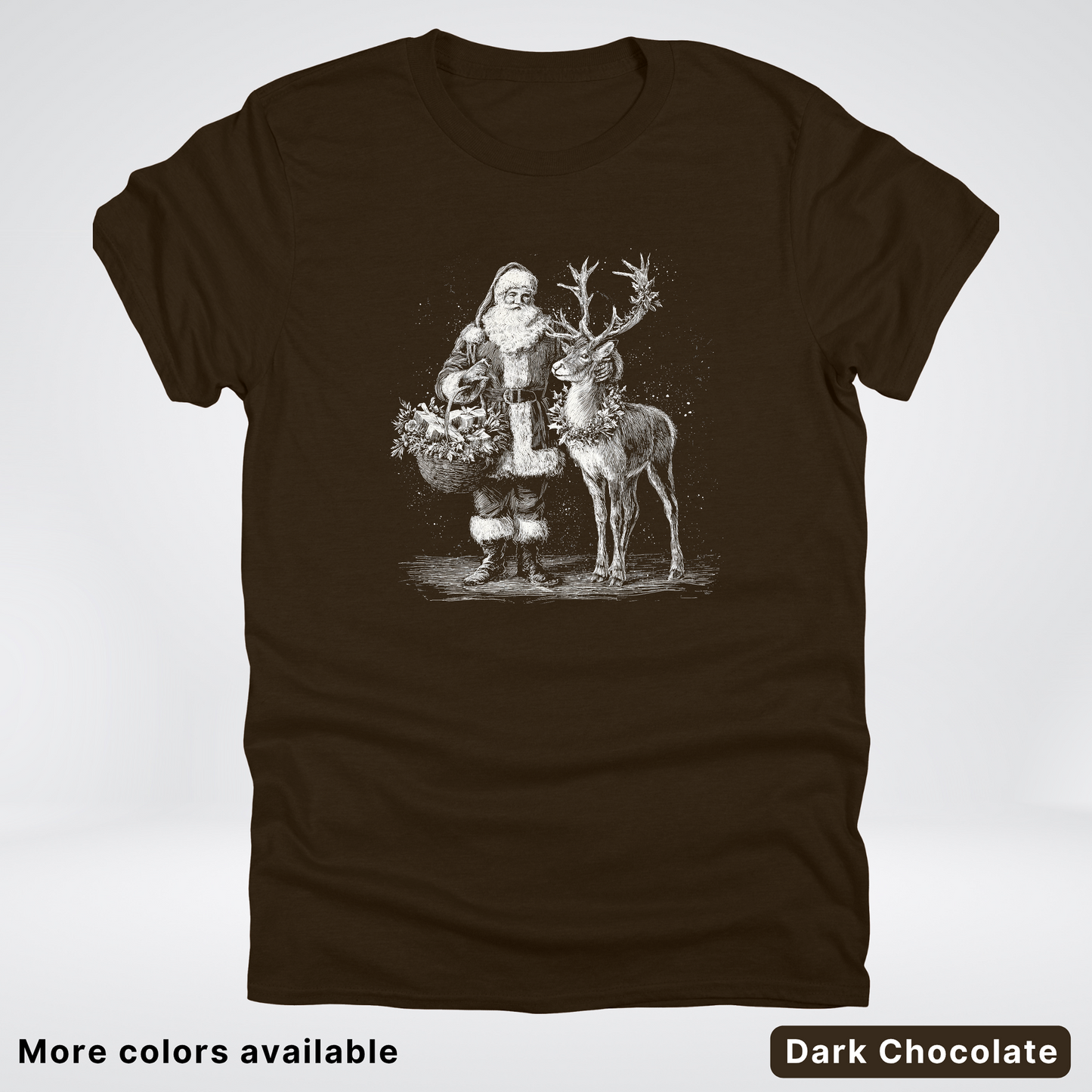Vintage Santa and Reindeer - T-Shirt
