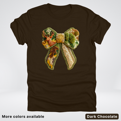 Forest Berry Bow Hook Yard Faux Look - T-Shirt