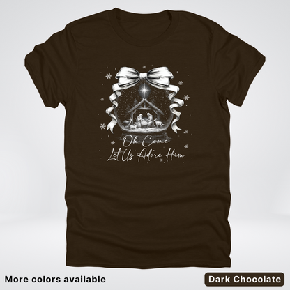 Oh Come Let Us Adore Him Nativity - T-Shirt