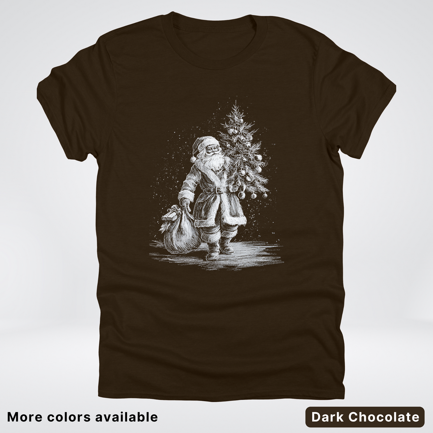 Vintage Santa with Christmas Tree - T-Shirt