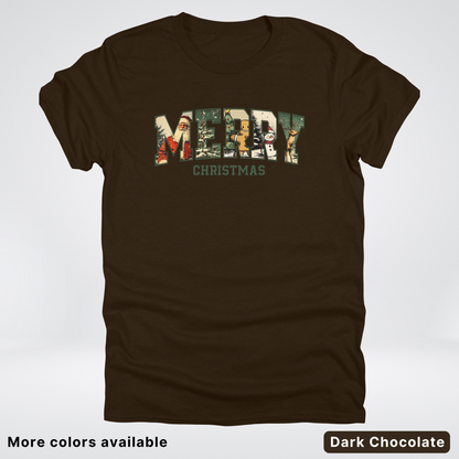 Vintage Merry Christmas Varsity - T-Shirt
