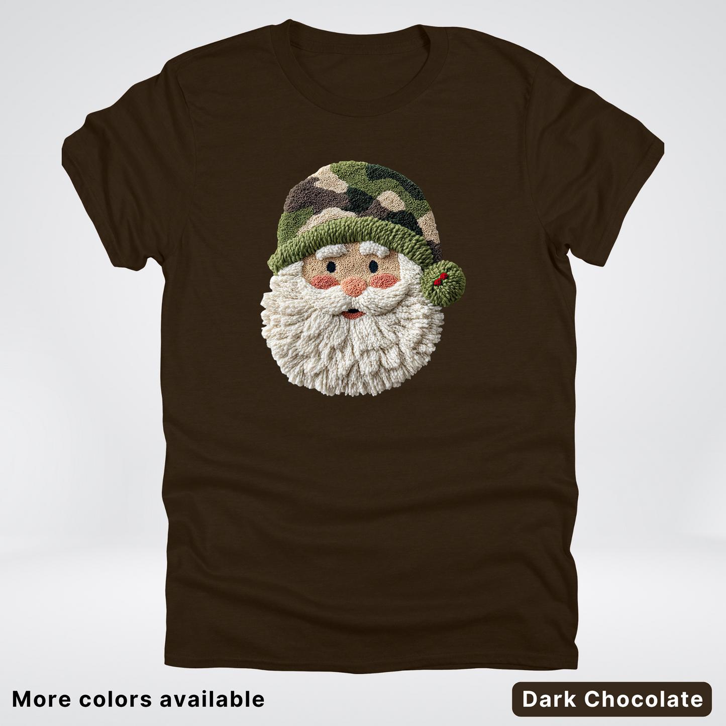 Woodland Santa Face (Hook Yard Faux Texture) - T-Shirt