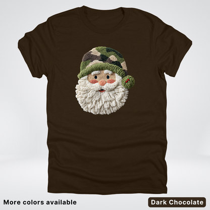 Woodland Santa Face (Hook Yard Faux Texture) - T-Shirt