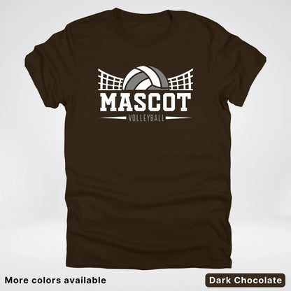 Volleyball Mom Game Day Tee – Custom Mascot Name Shirt | Gray Design 26