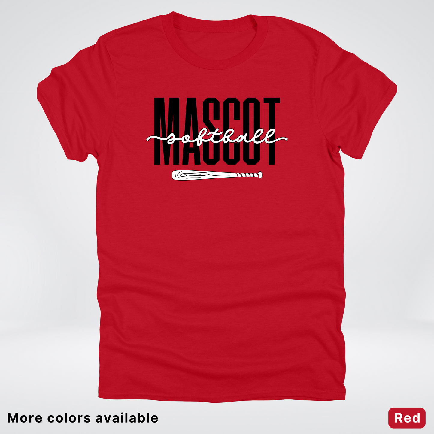 Custom Mascot – Black - Softball Design 30 T-Shirt