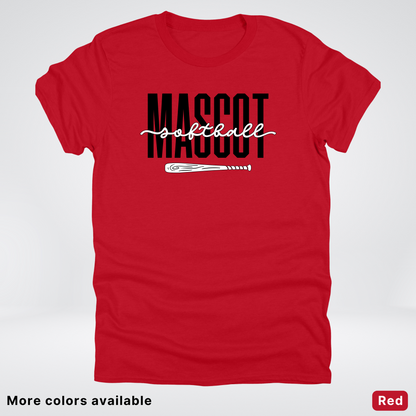 Custom Mascot – Black - Softball Design 30 T-Shirt
