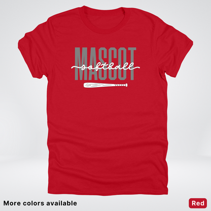 Custom Mascot – Gray - Softball Design 29 T-Shirt