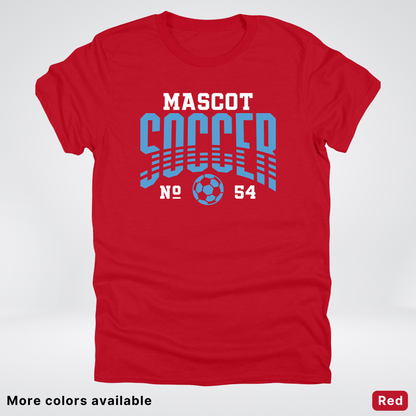 Custom Mascot & Number – Light Blue Design 10 - Soccer T-Shirt