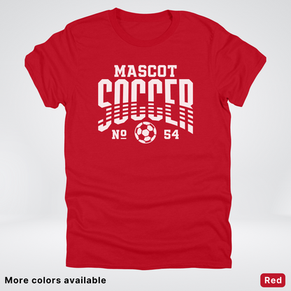 Custom Mascot & Number – White Design 12 - Soccer T-Shirt