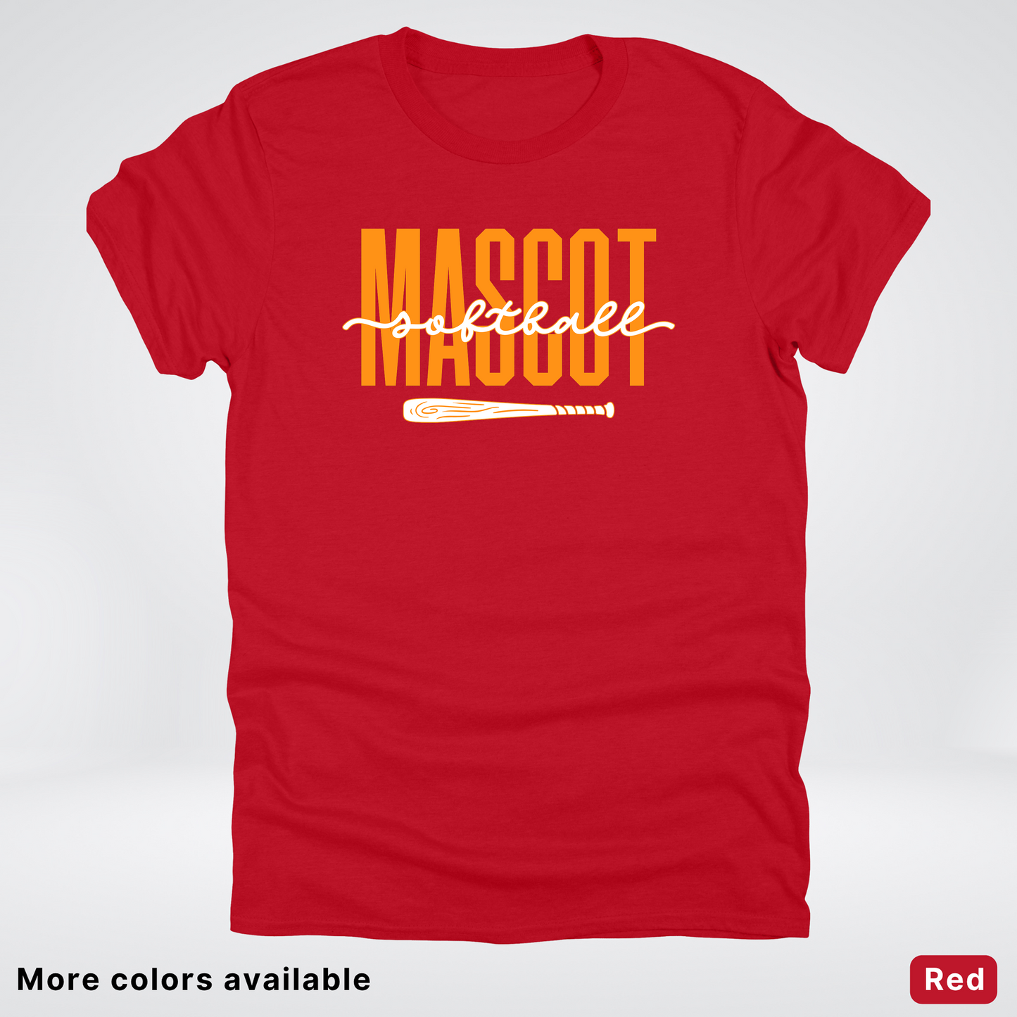 Custom Mascot – Orange - Softball Design 33 T-Shirt