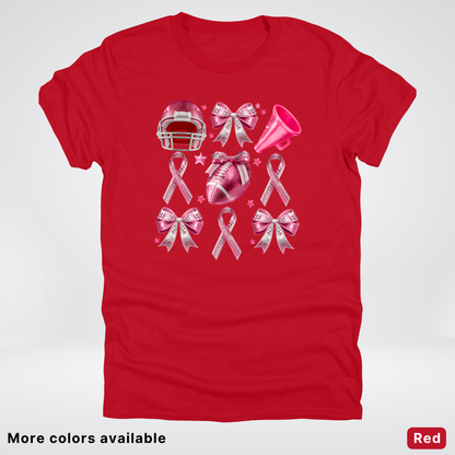 Coquette Glitter Bows and Football - T-Shirt
