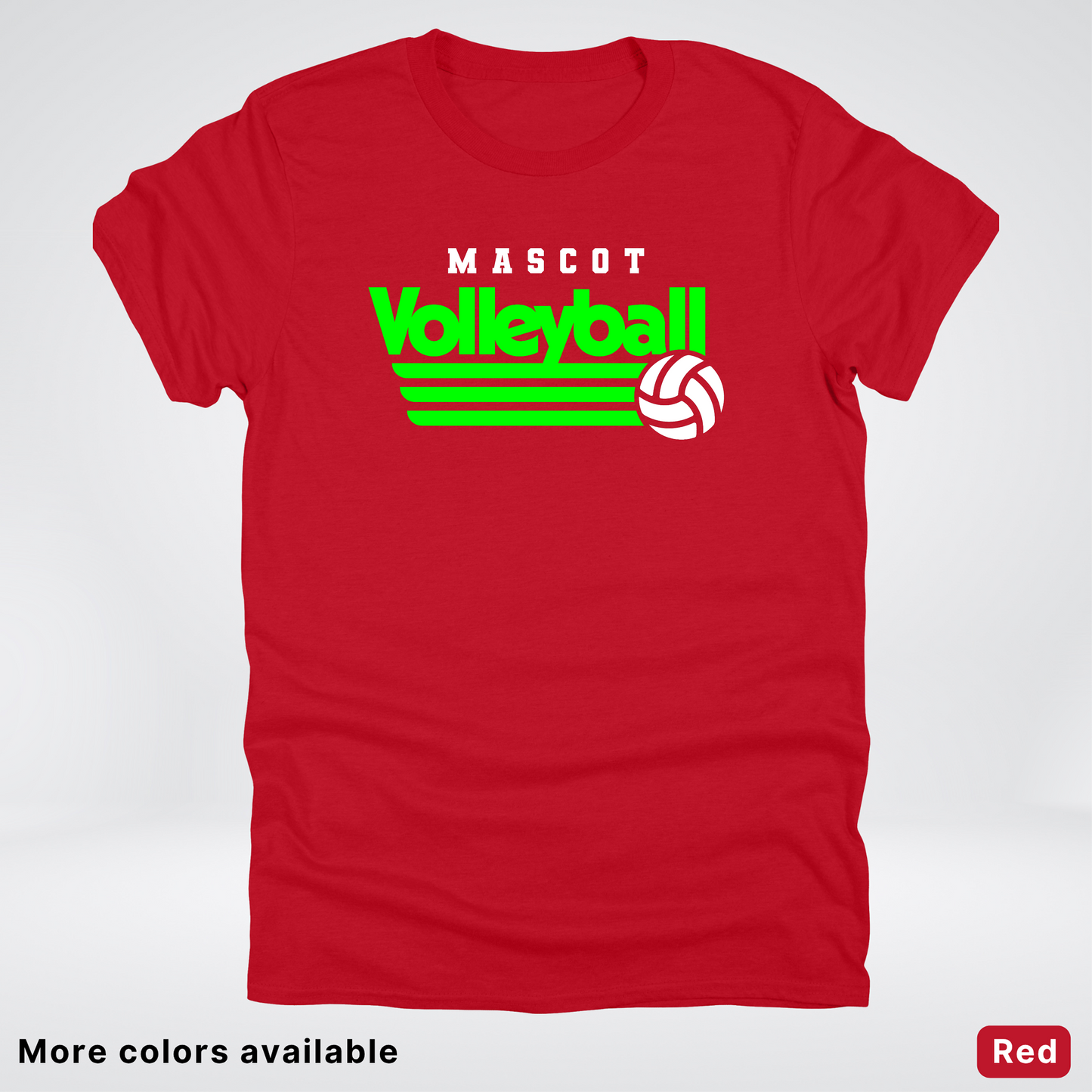 Custom Mascot - Green - Volleyball Design 55 - T-Shirt