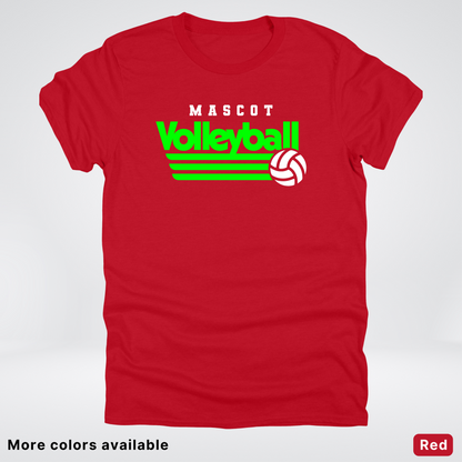 Custom Mascot - Green - Volleyball Design 55 - T-Shirt