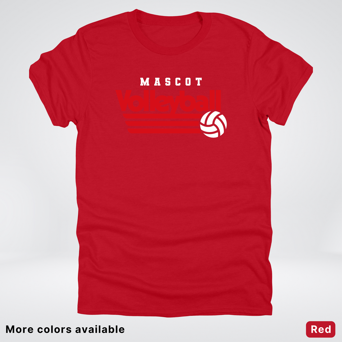 Custom Mascot - Red - Volleyball Design 53 - T-Shirt