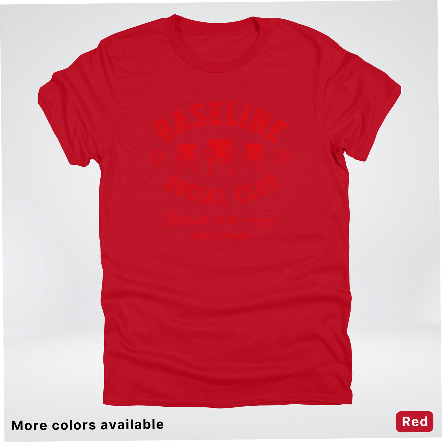Baseline Social Club Softball – Red Design - T-Shirt