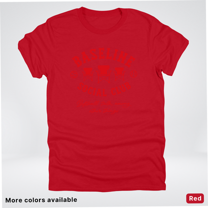 Baseline Social Club Softball – Red Design - T-Shirt