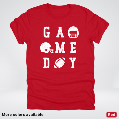 Game Day Football 3 x 3  – White Design  – T-Shirt