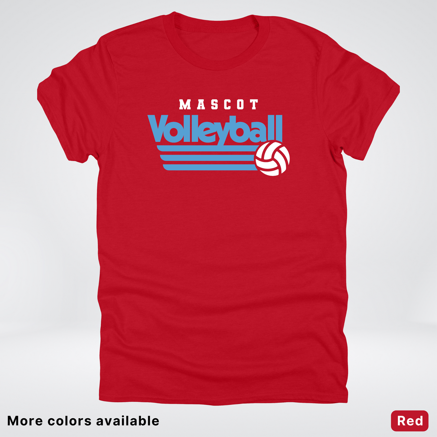 Custom Mascot – Light Blue - Volleyball Design 57 - T-Shirt