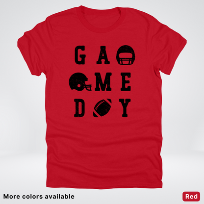 Game Day Football 3 x 3 - Black Design - T-Shirt