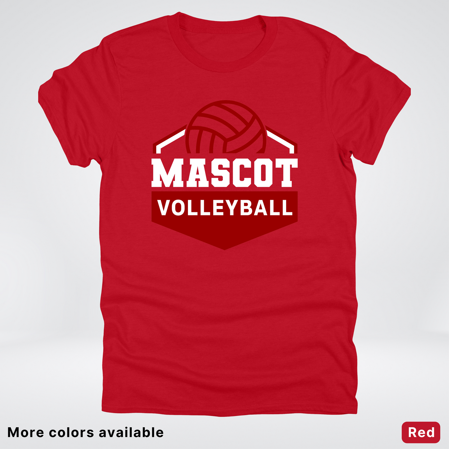 Custom Mascot - Maroon - Volleyball Design 69 - T-Shirt