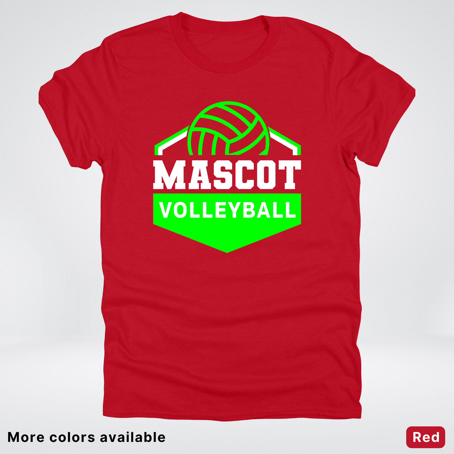 Custom Mascot - Green - Volleyball Design 71 - T-Shirt