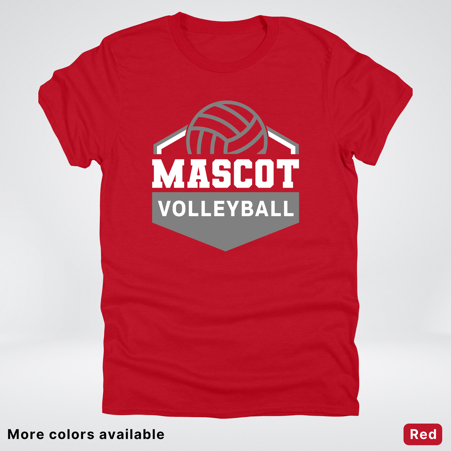 Custom Mascot - Gray - Volleyball Design 61 - T-Shirt