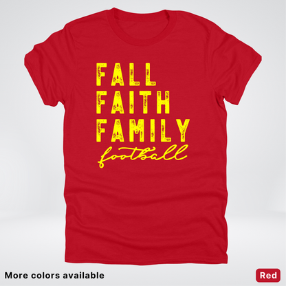 Fall Faith Family – Yellow Design - Football - T-Shirt