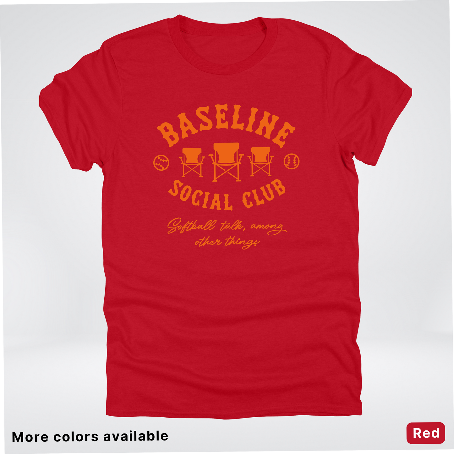 Baseline Social Club Softball – Orange Design - T-Shirt