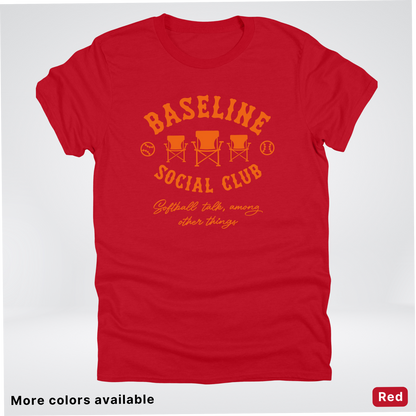 Baseline Social Club Softball – Orange Design - T-Shirt
