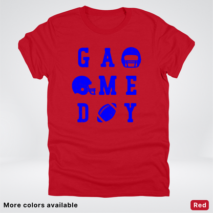Game Day Football 3 x 3 - Blue Design - T-Shirt